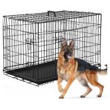 36 inch Large Dog Cage - Double-Door with Handle & Tray