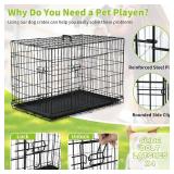 36 inch Large Dog Cage - Double-Door with Handle & Tray