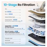 $225 10-Stage 600 GPD Tankless RO Water Filter, Smart LED Faucet