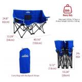 $60 SUNNYFEEL Kids Folding Double Camping Chair, Portable, Blue