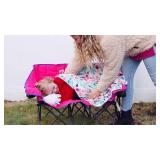 $60 SUNNYFEEL Kids Folding Double Camping Chair, Portable, Blue