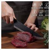 $60 Knife Block Set with Sharpener 16 Pcs, Forged Kitchen Knives