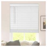Calyx Interiors Cordless Faux Wood Blinds, 35"W x 60"H, Pure White