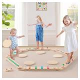 $70 Tiny Land Wooden Balance Beam, 6 PCS Toddler Balance Boards
