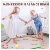 $70 Tiny Land Wooden Balance Beam, 6 PCS Toddler Balance Boards