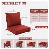 Outdoor Seat Cushion 22x22x4 Waterproof & Fade Resistant Set