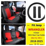 $240 GIANT PANDA Jeep Wrangler 4 Door 2018-2025 Seat Covers