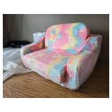 Fold Out Toddler Couch, Convertible Kids Sofa (Glow Pink)