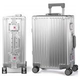 $140 Aluminum Carry On Luggage 22x14x9, TSA Lock, Silver, 20 Inch