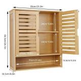 $50 Wall Mounted Bamboo Cabinet: 3-Tier, Natural, 23.2x8x26.1 in