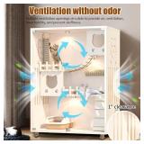 $210 Enclosed Cat Condo, 50" X 36" X 24", White, Indoor/Outdoor