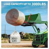 $300 YITAMOTOR 49" Hay Spear, Dual Bale Spears, 3000lbs Capacity