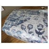 $100 Eleisa 8x10 Blue Washable Rug, Low Pile, Stain Resistant Decor