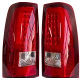 $110 Tail Lights for 03-06 Chevy Silverado, C-Type LED Red Lens
