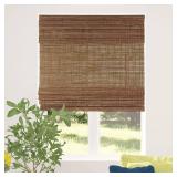 $80 Calyx Interiors Bamboo Roman Shade, 46.5" W x 48" H, Chestnut