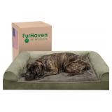 $123 Furhaven Orthopedic Dog Bed with Bolsters, Jumbo Plus, Dark Sage