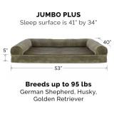 $123 Furhaven Orthopedic Dog Bed with Bolsters, Jumbo Plus, Dark Sage