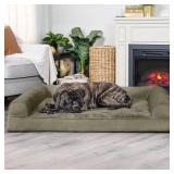 $123 Furhaven Orthopedic Dog Bed with Bolsters, Jumbo Plus, Dark Sage