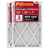 Filtrete 20x30x1 Air Filter, MERV 11, MPR 1000, 2 Pack