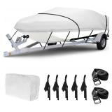 $48 Heavy Duty Waterproof UV Resistant Boat Cover, 17-19ft, Silver