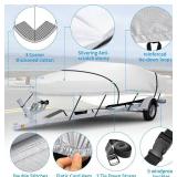 $48 Heavy Duty Waterproof UV Resistant Boat Cover, 17-19ft, Silver