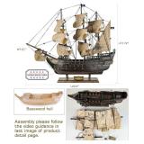 $135 SAILINGSTORY Wooden Pirate Ship Model Black Pearl 20.5"