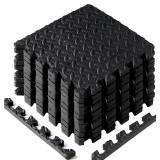Yes4All EVA Interlocking Mats, Puzzle Floor Tiles, Foam Padding, 12" Each,