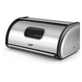 $46 Flexzion Stainless Steel Bread Box (17 inch) with Roll-Up Lid