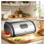 $46 Flexzion Stainless Steel Bread Box (17 inch) with Roll-Up Lid
