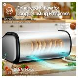 $46 Flexzion Stainless Steel Bread Box (17 inch) with Roll-Up Lid