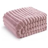 Bedsure GentleSoft Pink Fleece Blanket for Couch, 50x70 Inches