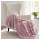 Bedsure GentleSoft Pink Fleece Blanket for Couch, 50x70 Inches