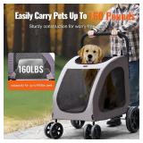 $120 VEVOR Pet Stroller, 4 Wheels, 160lbs Capacity, for Cats & Dogs