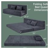 $260 Folding Sofa Bed, 4 in 1 Convertible Sleeper Chair with Pillow