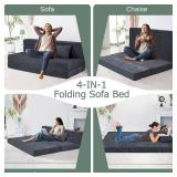 $260 Folding Sofa Bed, 4 in 1 Convertible Sleeper Chair with Pillow