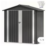 DWVO 6x4.4 FT Outdoor Resin Storage Shed with Reinforced Floor