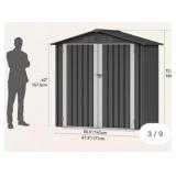 DWVO 6x4.4 FT Outdoor Resin Storage Shed with Reinforced Floor