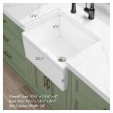 $128 Eridanus 20x15 White Farmhouse Sink, Single Bowl, Apron Front