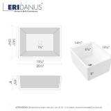 $128 Eridanus 20x15 White Farmhouse Sink, Single Bowl, Apron Front