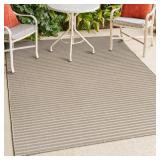 $114 Aarhus Scandi Striped Beige/Cream 8x10 Indoor/Outdoor Rug