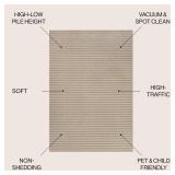 $114 Aarhus Scandi Striped Beige/Cream 8x10 Indoor/Outdoor Rug