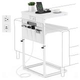 Vagusicc C Shaped End Table, Adjustable Height