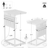 Vagusicc C Shaped End Table, Adjustable Height