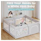 Baby Playpen 50x50 Inch, Mesh Baby Fence for Indoor/Outdoor