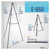 U.S. Art Supply 66" High Black Metal Display Art Easel
