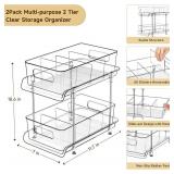 Two Pack HIHEGD 2-Tier Clear Bathroom and Kitchen Cabinet Organizer