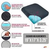 28"x19" x4", Medium-Firm Memory Foam Seat Cushion, Black