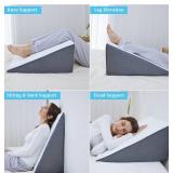 12x24x24" Bed Wedge Pillow, Cooling Memory Foam, Removable Cover