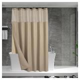 N&Y HOME Waffle Weave Shower Curtain Set - 71x72, Linen