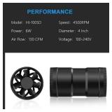 Hon&Guan 4" Inline Booster Fan - Speed Control, 130 CFM